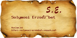 Solymosi Erzsébet névjegykártya